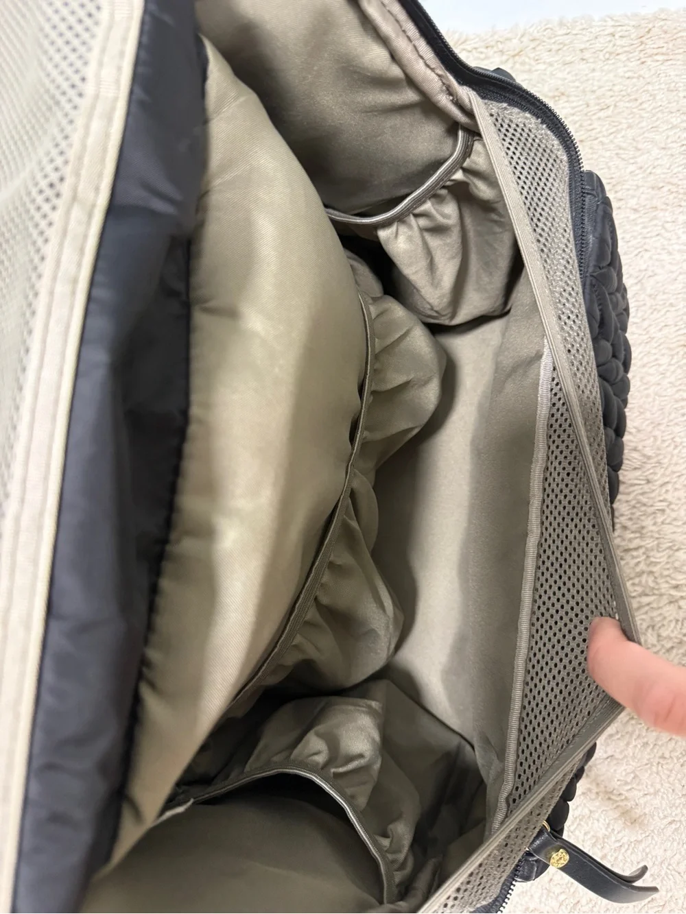 HAPP Levy Backpack - Black Quilted Puffer Backpack with Braided Panels